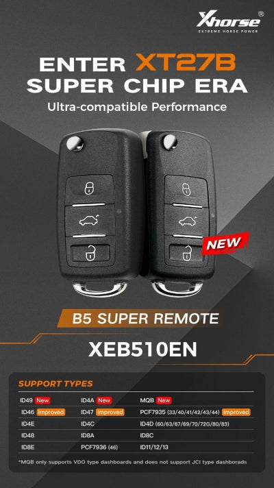 Xhorse 3 Button Super Remote XT27B (VW Style)